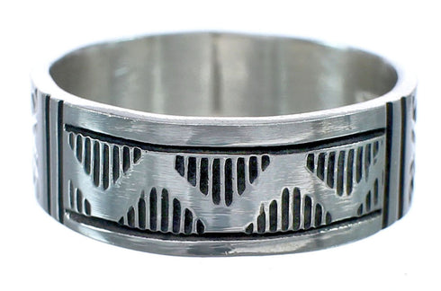 Navajo Authentic Sterling Silver Band Ring Size 9-3/4 AX121419